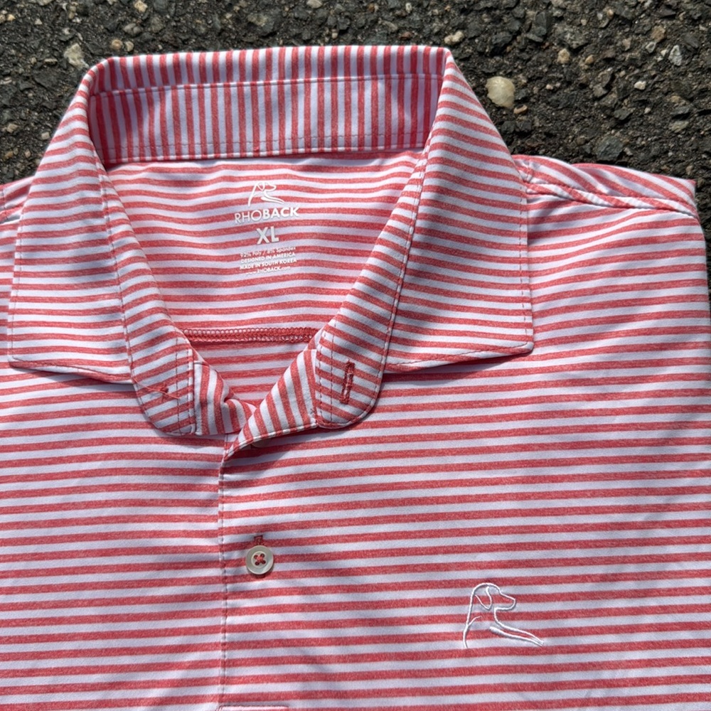 Rhoback Pink and White Striped Polo - Picture 2 of 3